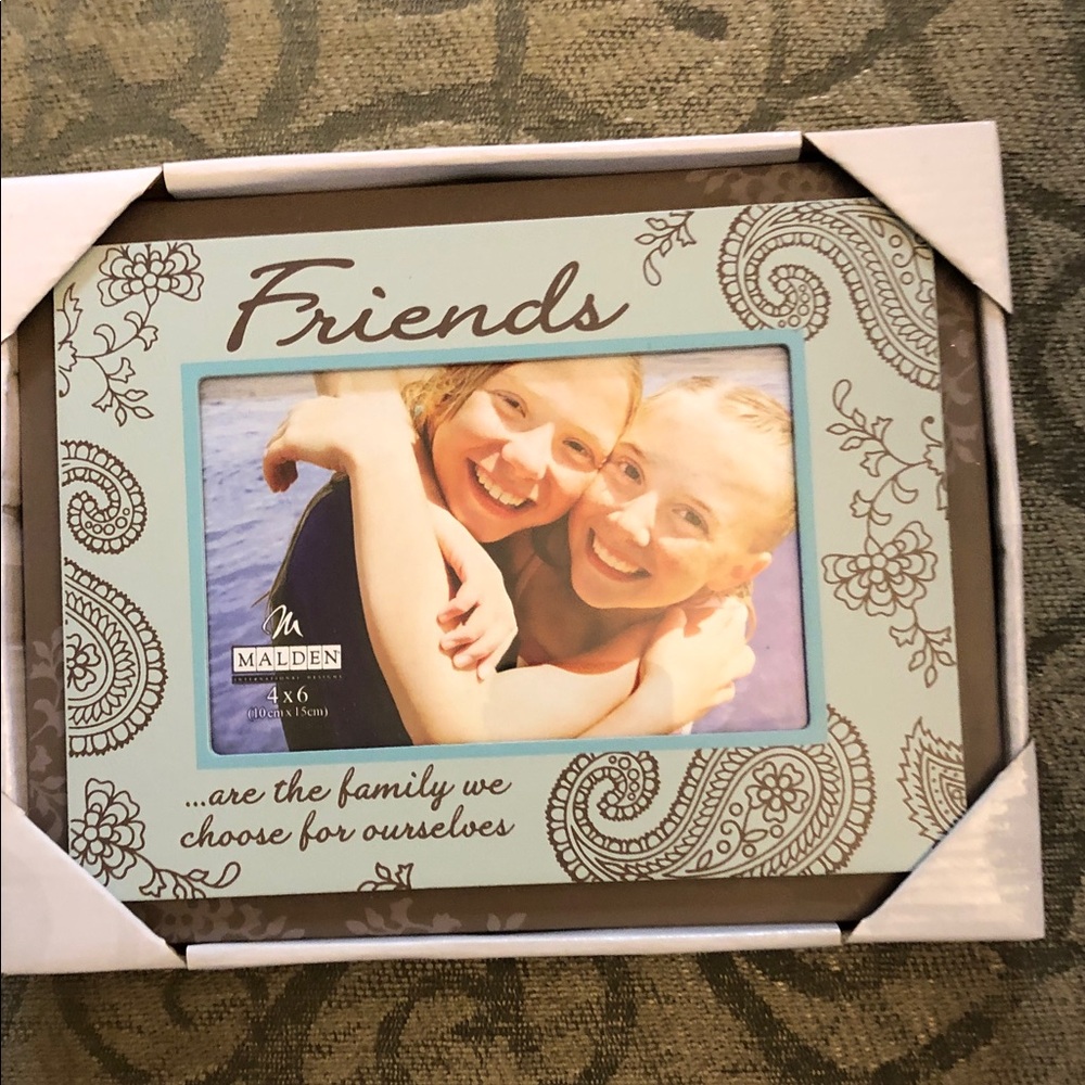 Malden Light Blue 'Friends' Decorative Photo Frame with Paisley Accents